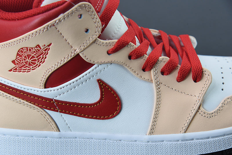 Air Jordan 1 Mid - Light Curry Cardinal