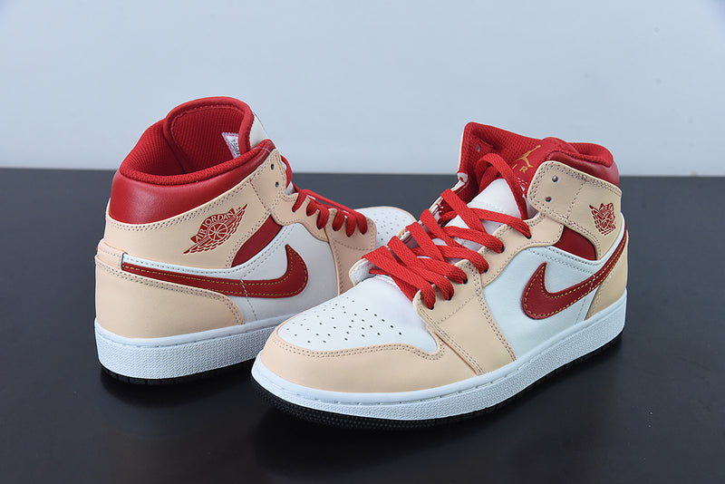 Air Jordan 1 Mid - Light Curry Cardinal