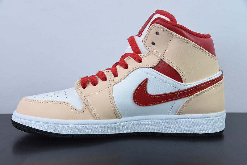 Air Jordan 1 Mid - Light Curry Cardinal