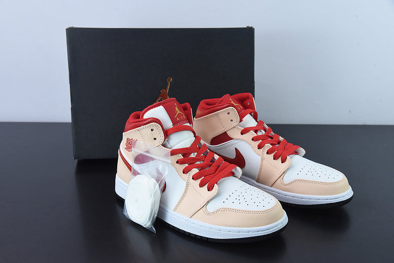 Air Jordan 1 Mid - Light Curry Cardinal